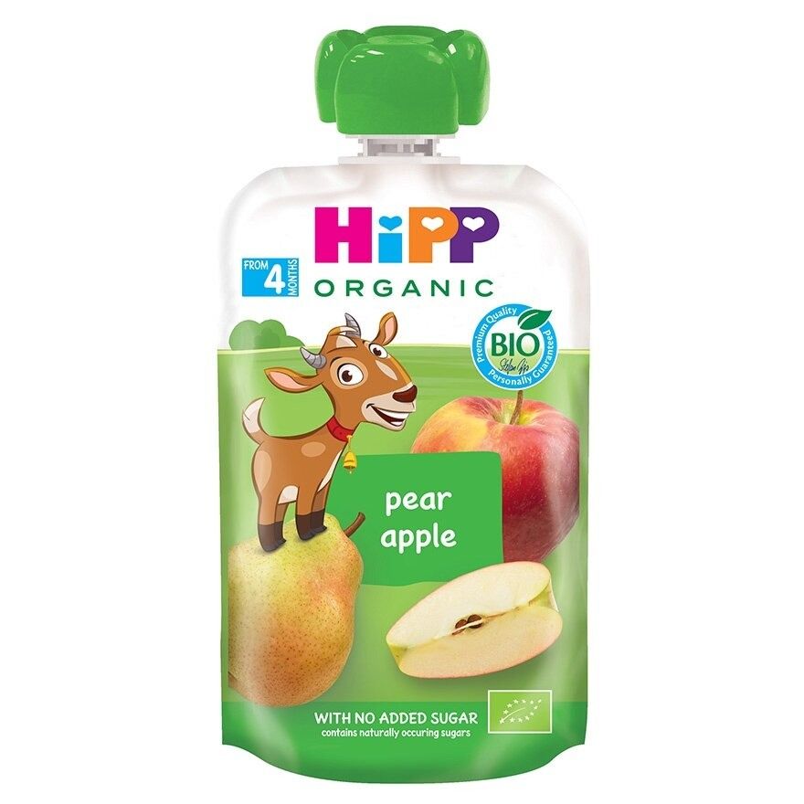 HIPP 喜寶有機果蓉唧唧裝(4個月以上) – 洋梨蘋果 100G